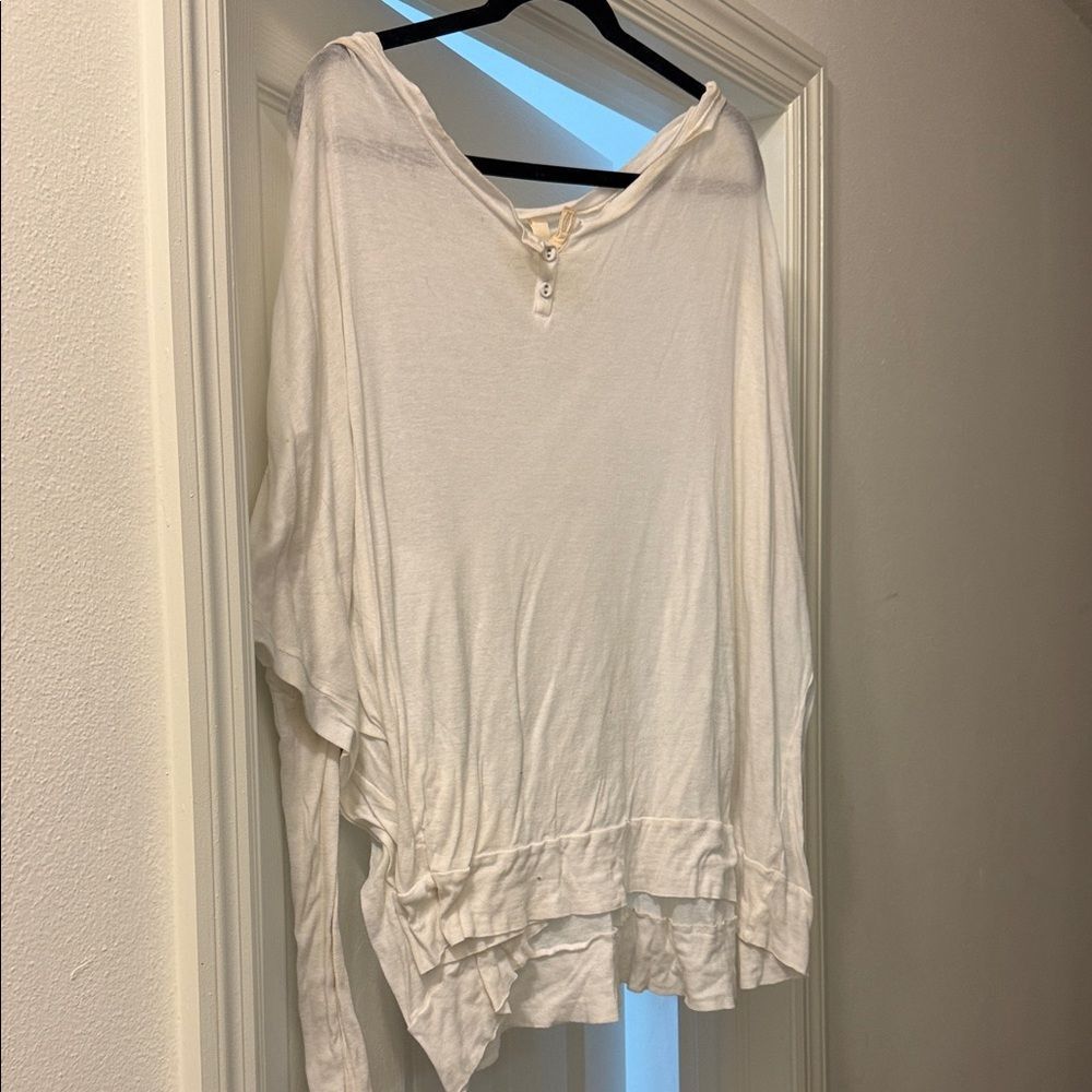 White Women's Sheer Oversized Long Sleeve Top ALL SAINTS - One Size